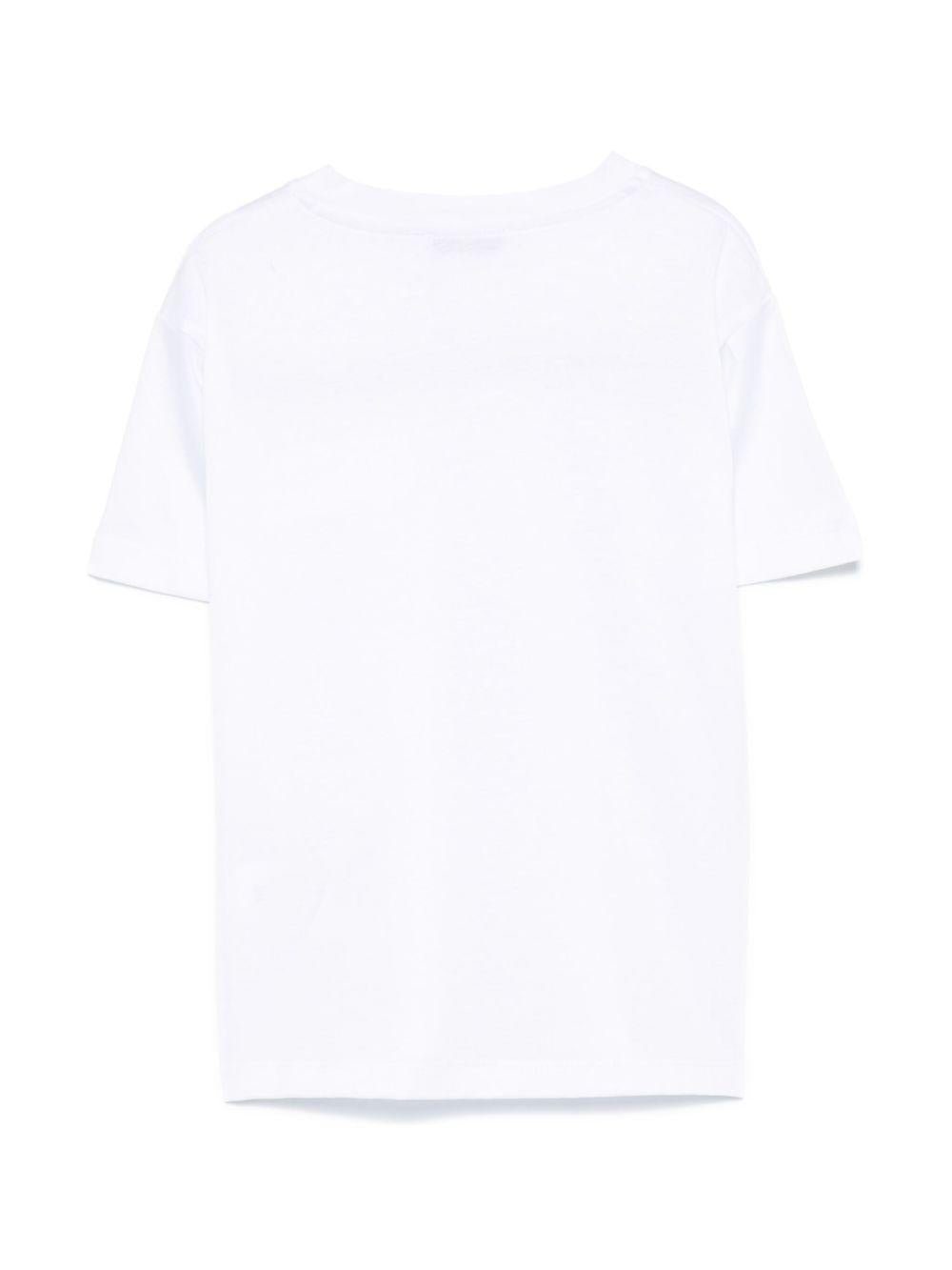 T-shirt per bambino Paolo Pecora Kids bianco con finto dettaglio tasca - Rubino Kids