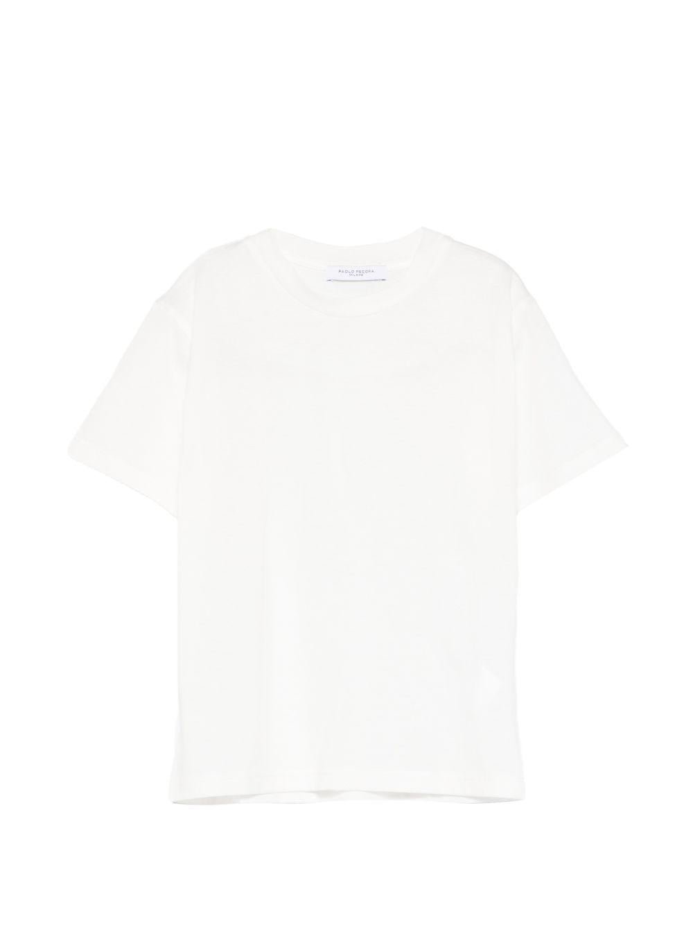 T-shirt per bambino Paolo Pecora Kids bianco con maniche corte - Rubino Kids