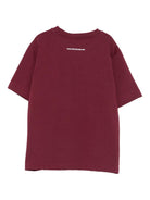T-shirt per bambino Paolo Pecora Kids borgogna con applicazione sul petto - Rubino Kids