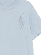 T-shirt per bambino Polo Ralph Lauren Kids azzurra con caratteristico motivo Polo Pony - Rubino Kids