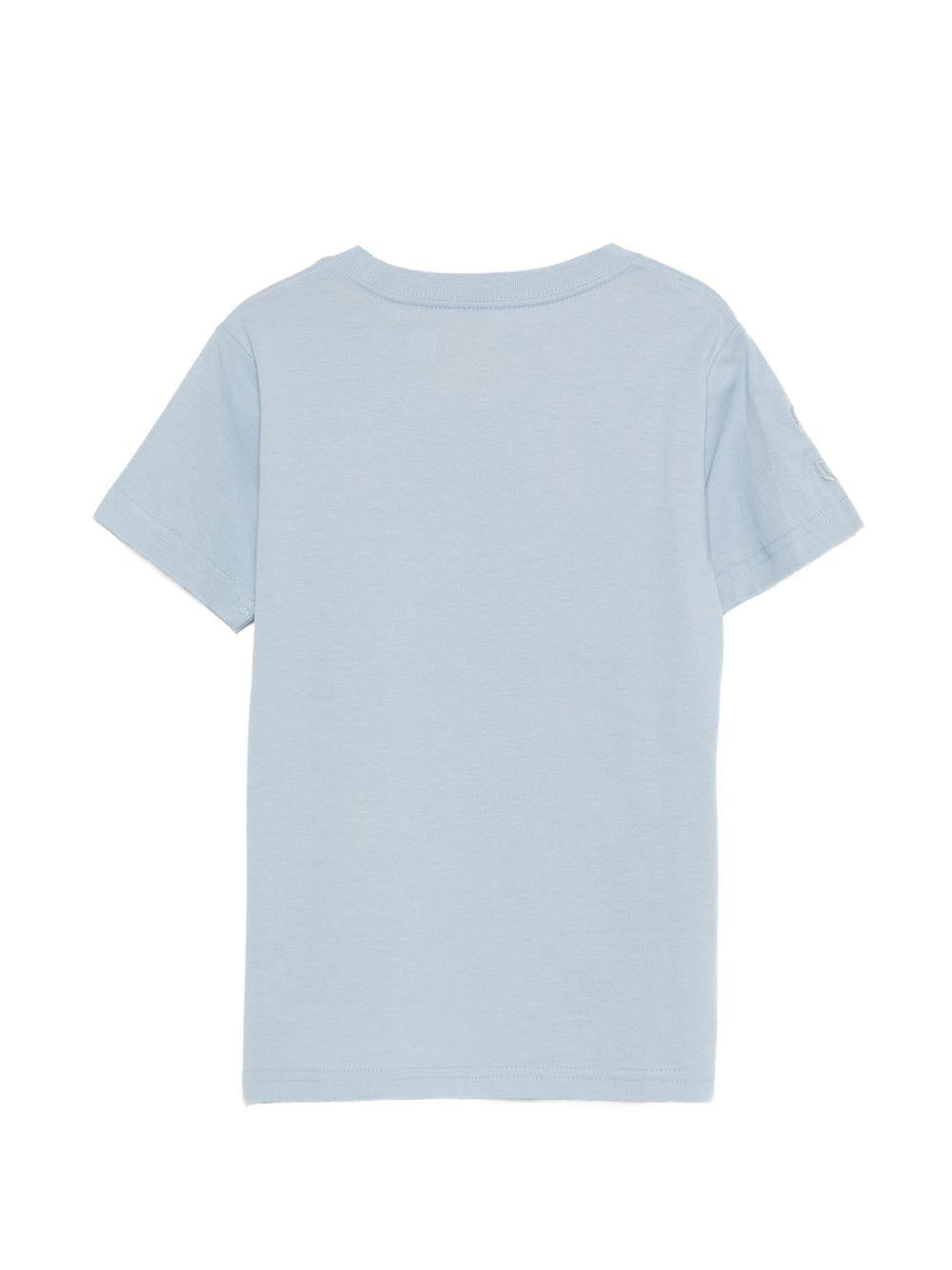 T-shirt per bambino Polo Ralph Lauren Kids azzurra con caratteristico motivo Polo Pony - Rubino Kids