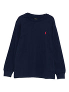 T-shirt per bambino Polo Ralph Lauren Kids blu con logo sul davanti - Rubino Kids