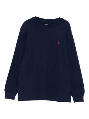 Polo Ralph Lauren Kids blue T-shirt with front logo