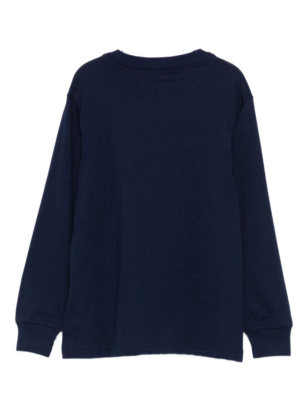 T-shirt per bambino Polo Ralph Lauren Kids blu con logo sul davanti - Rubino Kids
