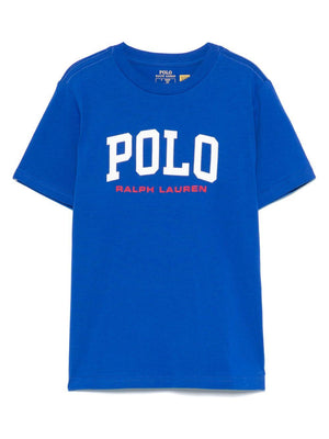 T-shirt per bambino Polo Ralph Lauren Kids blu con stampa logo