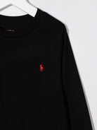 T-shirt per bambino Polo Ralph Lauren Kids nera con caratteristico motivo Polo Pony - Rubino Kids