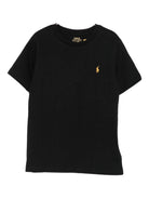 T-shirt per bambino Polo Ralph Lauren Kids nera con logo ricamato - Rubino Kids