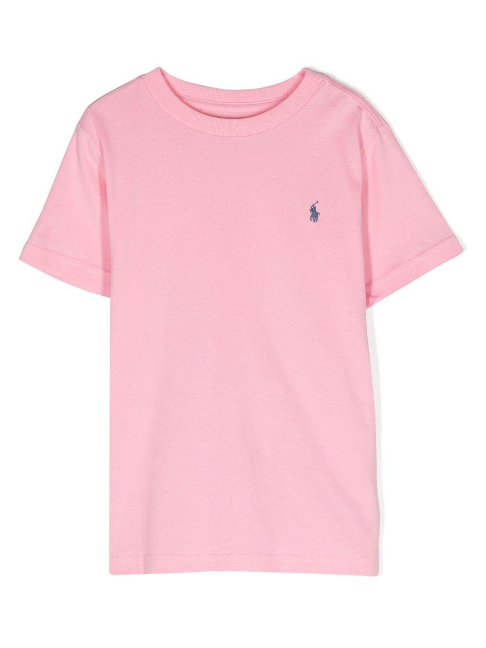 T-shirt per bambino Polo Ralph Lauren Kids rosa con ricamo Polo Pony - Rubino Kids