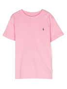 T-shirt per bambino Polo Ralph Lauren Kids rosa con ricamo Polo Pony - Rubino Kids