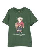 T-shirt per bambino Polo Ralph Lauren Kids verde con motivo Polo Bear - Rubino Kids