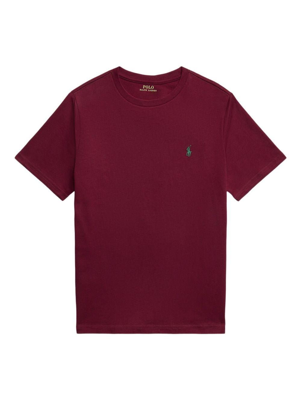 T-shirt per bambino Ralph Lauren Kids rossa con logo ricamato - Rubino Kids