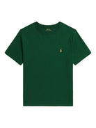 T-shirt per bambino Ralph Lauren Kids verde con logo ricamato - Rubino Kids