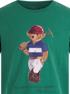 T-shirt per bambino Ralph Lauren Kids verde con stampa grafica sul davanti - Rubino Kids