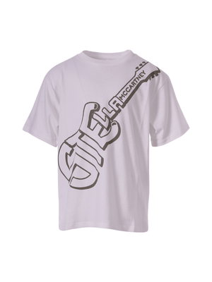 T-shirt per bambino Stella McCartney Kids bianca con stampa grafica sul davanti