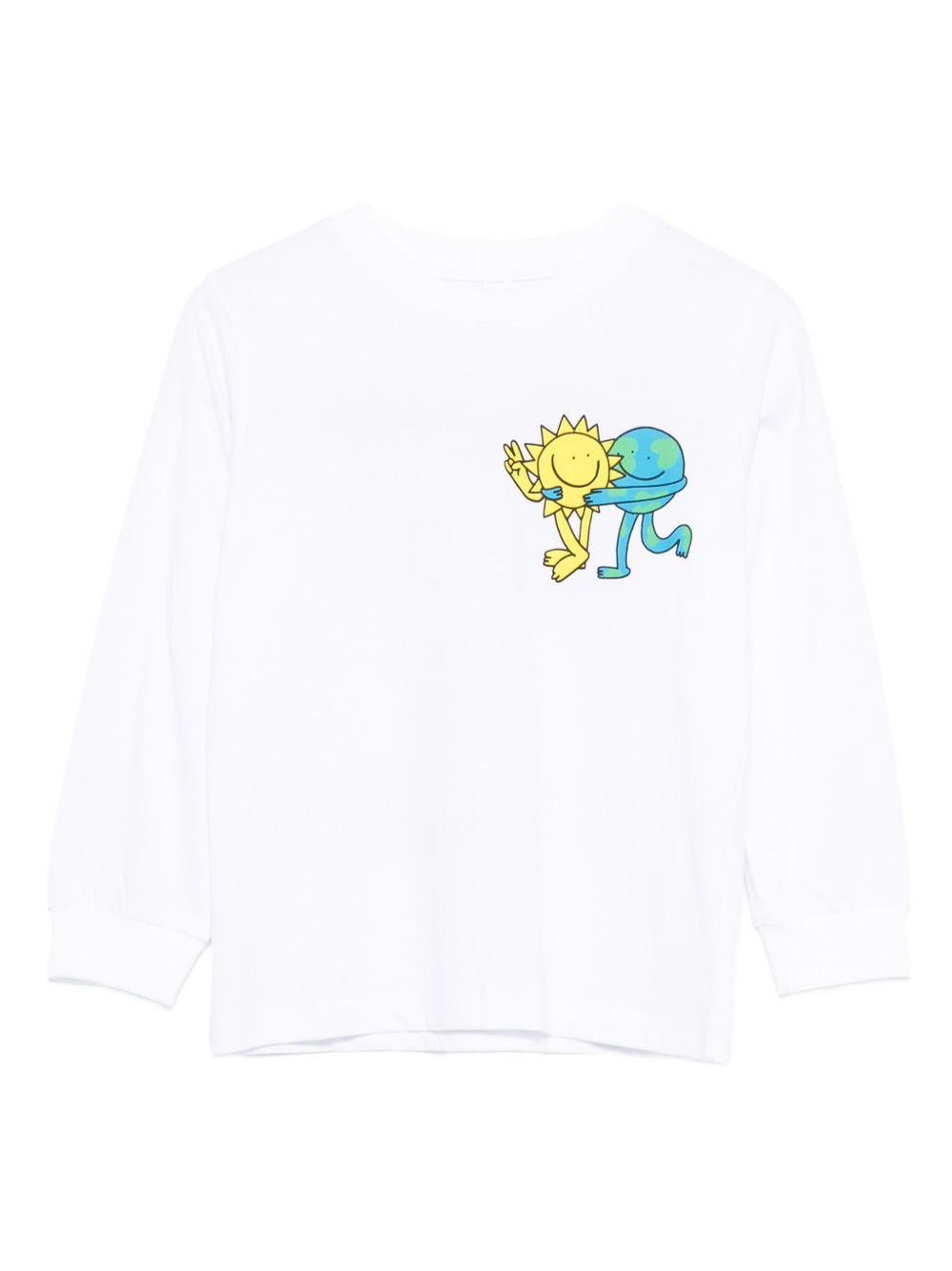 T-shirt per bambino Stella McCartney Kids bianco con stampa grafica - Rubino Kids