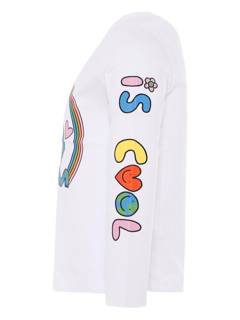 T-shirt per bambino Stella McCartney Kids bianco con stampa grafica - Rubino Kids