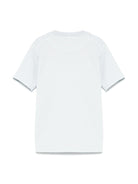 T-shirt per bambino Stone Island Junior azzurro con ricamo logo sul davanti - Rubino Kids