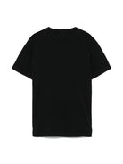 T-shirt per bambino Stone Island Junior nero con applicazione Compass - Rubino Kids