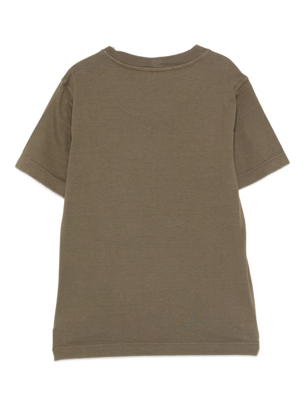 T-shirt per bambino Stone Island Junior verde con caratteristico logo sul davanti - Rubino Kids