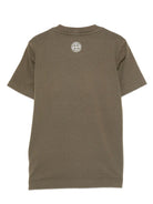 T-shirt per bambino Stone Island Junior verde con stampa del logo - Rubino Kids