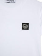 T-shirt per bambino Stone Island Kids bianca a girocollo - Rubino Kids