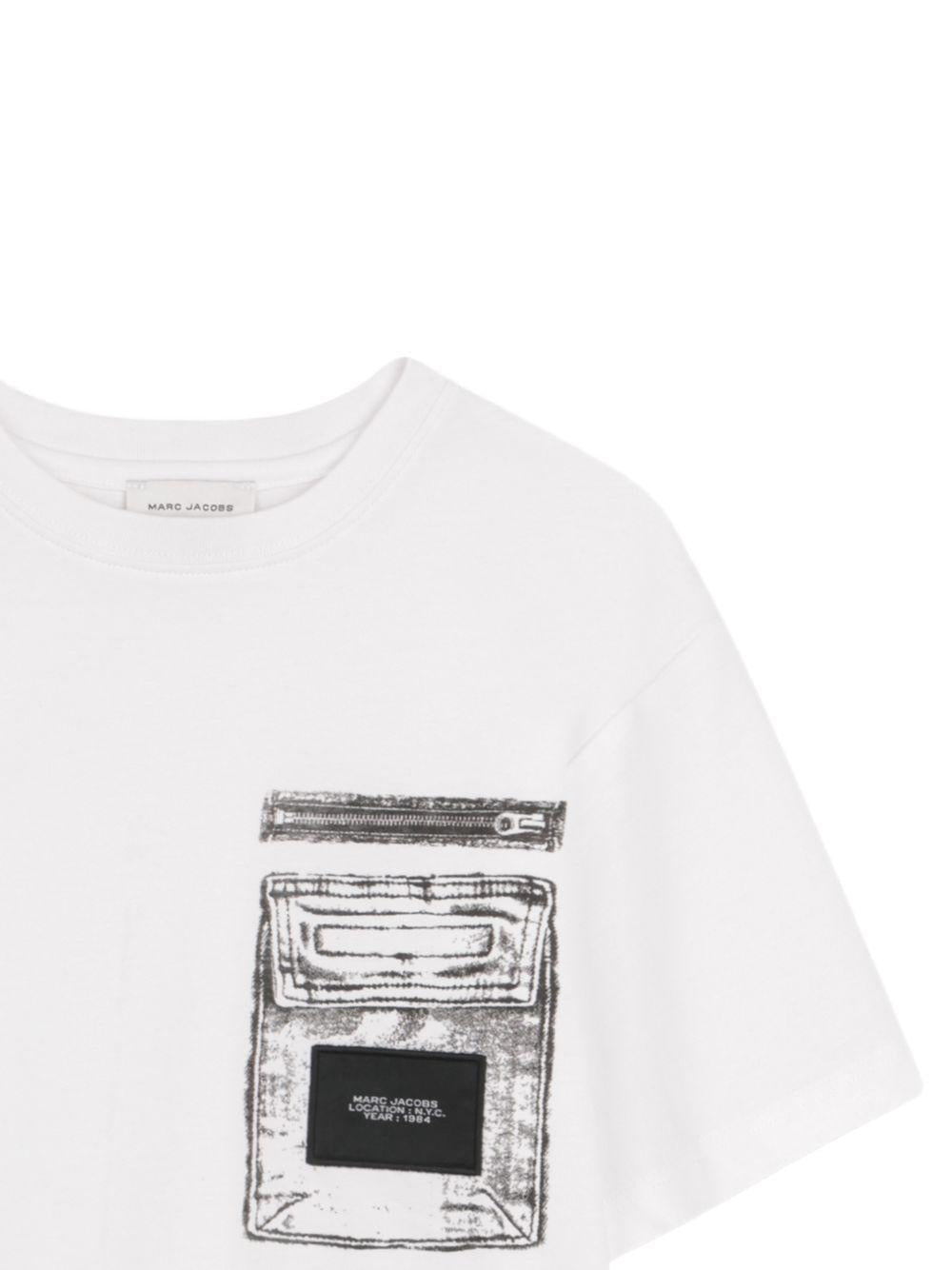 T-shirt per bambino The Marc Jacobs Kids bianca con stampa grafica sul davanti - Rubino Kids