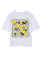 T-shirt per bambino The Marc Jacobs Kids bianca con stampa grafica sul retro - Rubino Kids
