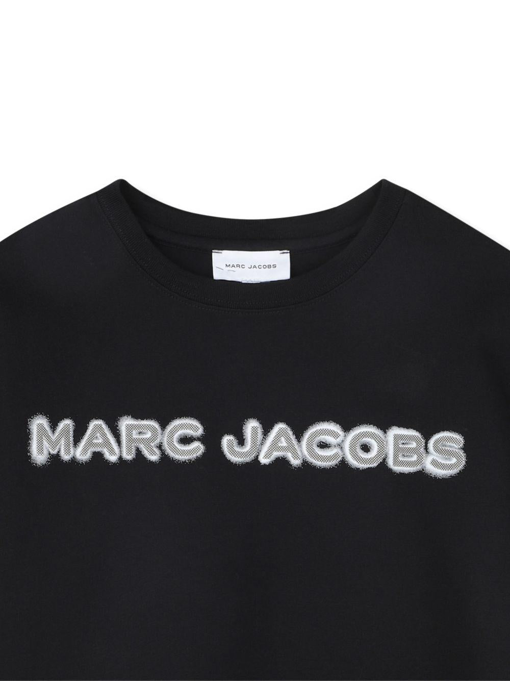 T-shirt per bambino The Marc Jacobs Kids nera con logo sul davanti - Rubino Kids