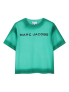 T-shirt per bambino The Marc Jacobs Kids verde con dettaglio logo - Rubino Kids