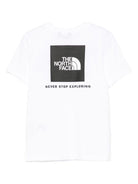 T-shirt per bambino The North Face Kids bianco con logo sul petto - Rubino Kids