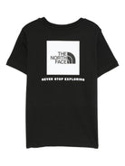 T-shirt per bambino The North Face Kids nero con logo sul petto - Rubino Kids