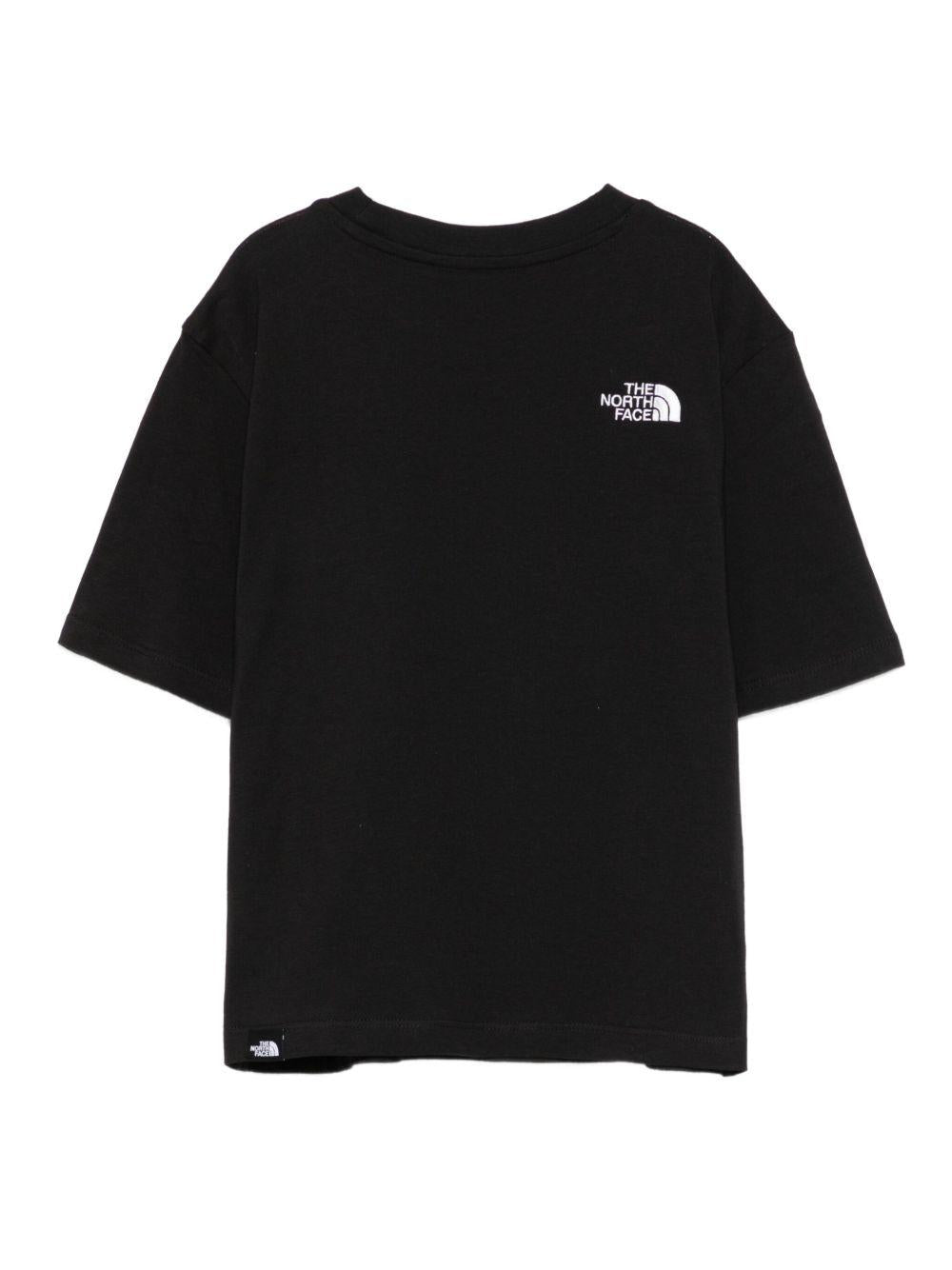 T-shirt per bambino The North Face Kids nero con logo sul petto - Rubino Kids