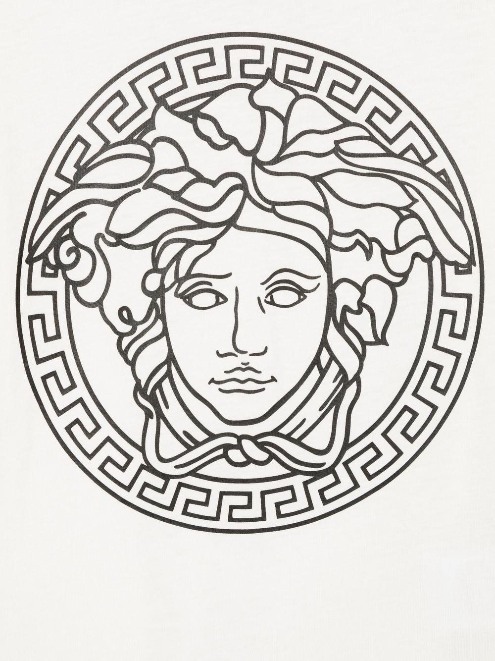T-shirt per bambino Versace Kids Medusa bianco con stampa Medusa - Rubino Kids