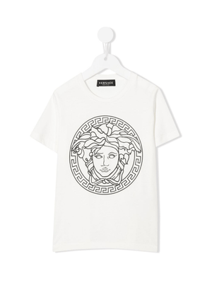 T-shirt per bambino Versace Kids Medusa bianco con stampa Medusa