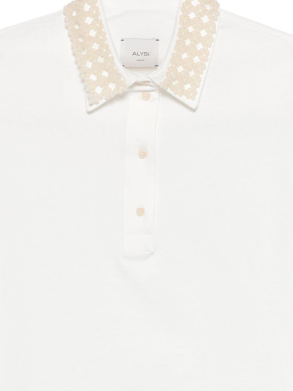 T-shirt per donna Alysi bianca con design crop - Rubino Kids