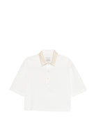 T-shirt per donna Alysi bianca con design crop - Rubino Kids