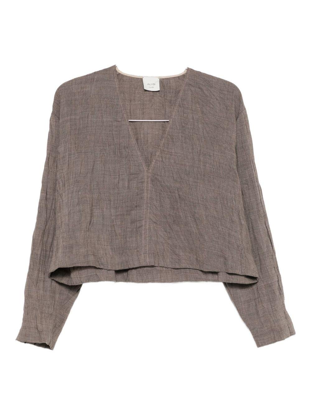 T-shirt per donna Alysi grigia con scollo a V - Rubino Kids