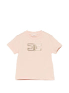 T-shirt per neonarta Elisabetta Franchi La Mia Bambina rosa con dettaglio logo - Rubino Kids