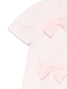 T-shirt per neonata A'lapage rosa in cotone con dettaglio fiocchi - Rubino Kids