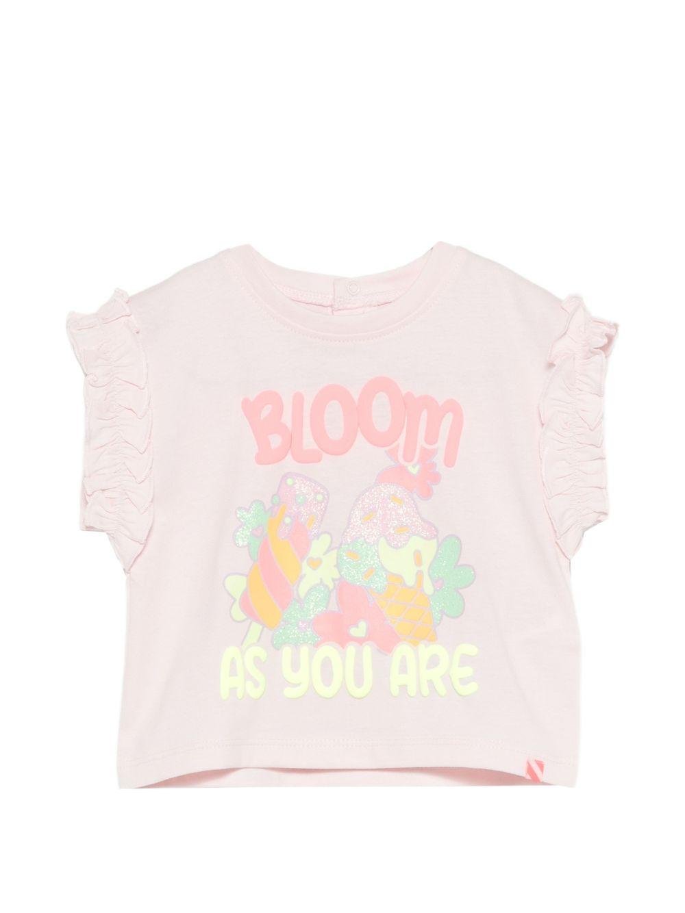 T-shirt per neonata Billieblush rosa con stampa grafica - Rubino Kids