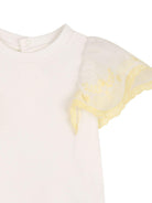 T-shirt per neonata Chloé Kids bianca con ruches - Rubino Kids