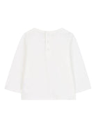 T-shirt per neonata Chloé Kids bianco a maniche lunghe con logo - Rubino Kids