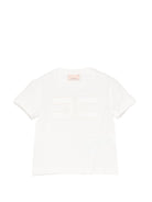 T-shirt per neonata Elisabetta Franchi La Mia Bambina bianca con dettaglio logo - Rubino Kids