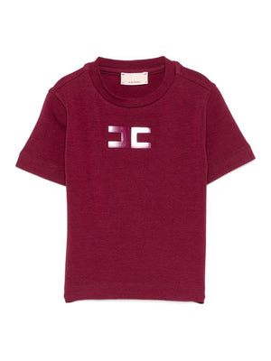 Elisabetta Franchi La Mia Bambina red T-shirt with logo for newborns