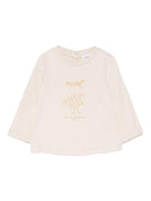 T-shirt per neonata Emporio Armani Kids beige con stampa grafica - Rubino Kids