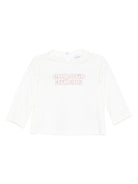 T-shirt per neonata Emporio Armani Kids bianca con decorazione - Rubino Kids