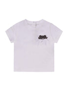 T-shirt per neonata Fendi Kids bianca a maniche corte con grafica sul petto - Rubino Kids