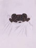 T-shirt per neonata Fendi Kids bianca a maniche corte con grafica sul petto - Rubino Kids