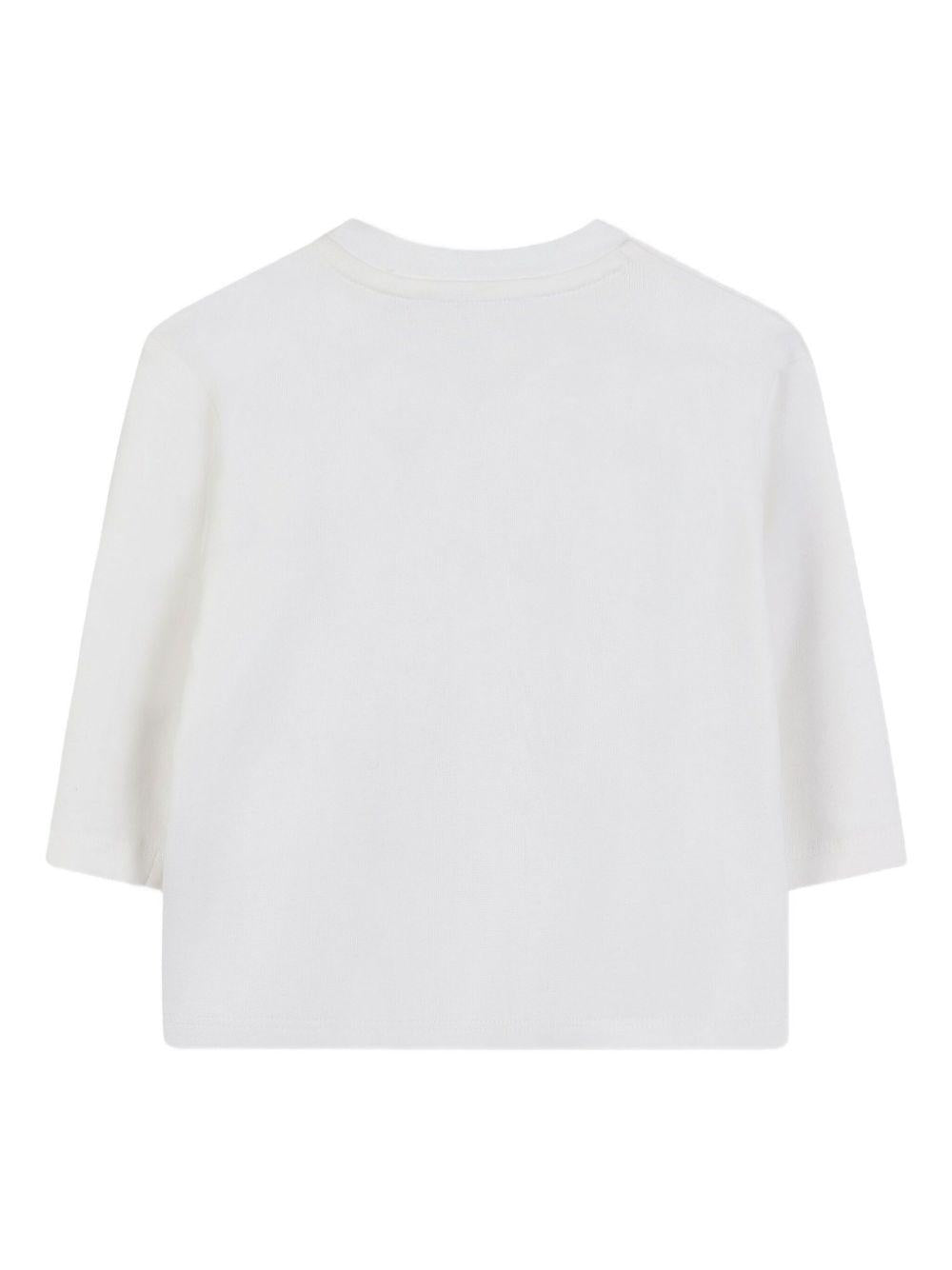 T-shirt per neonata Kenzo Kids bianca con stampa Boke Flower - Rubino Kids
