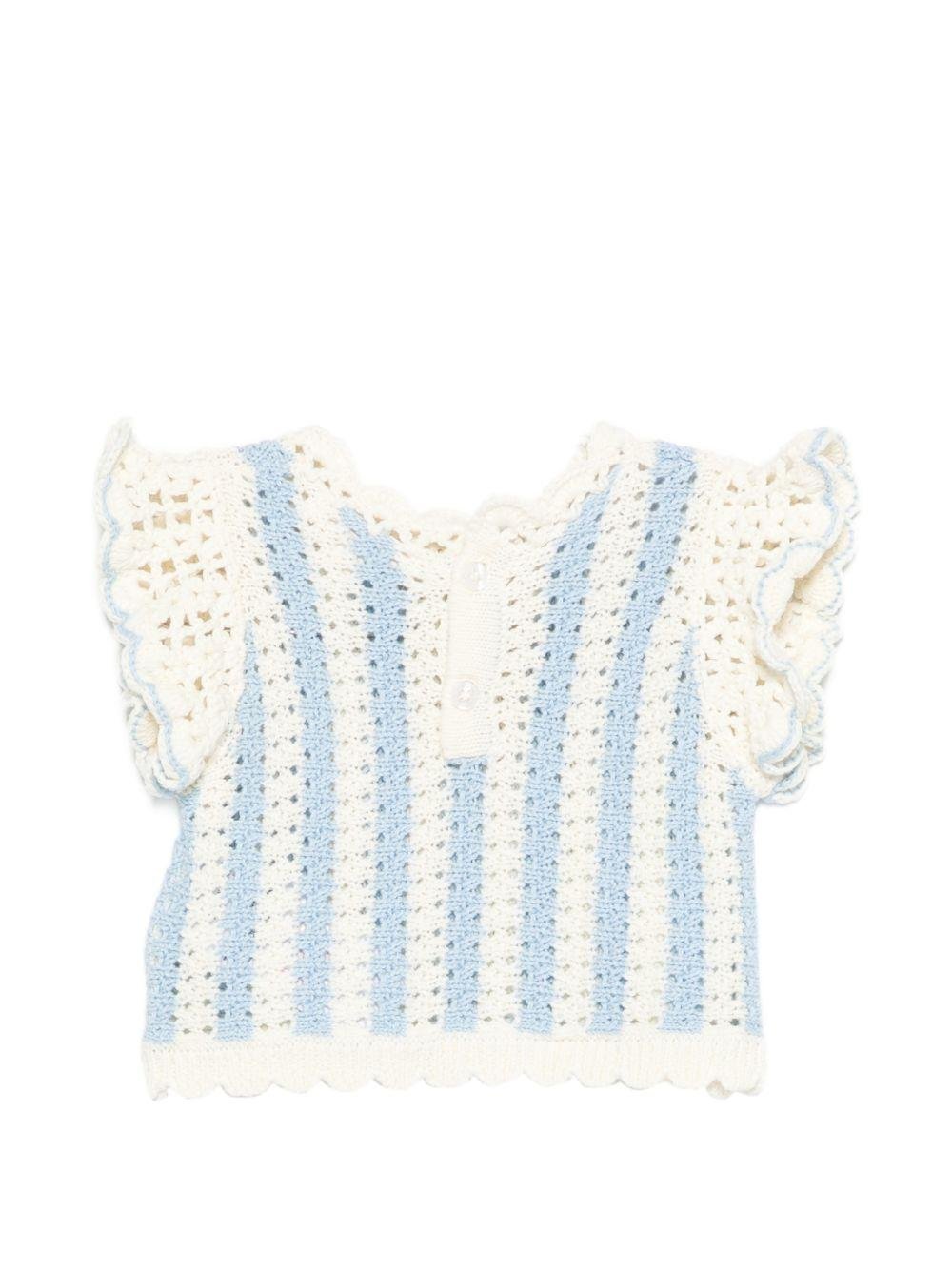 T-shirt per neonata Louise Misha Kids multicolor con lavorazione a uncinetto - Rubino Kids